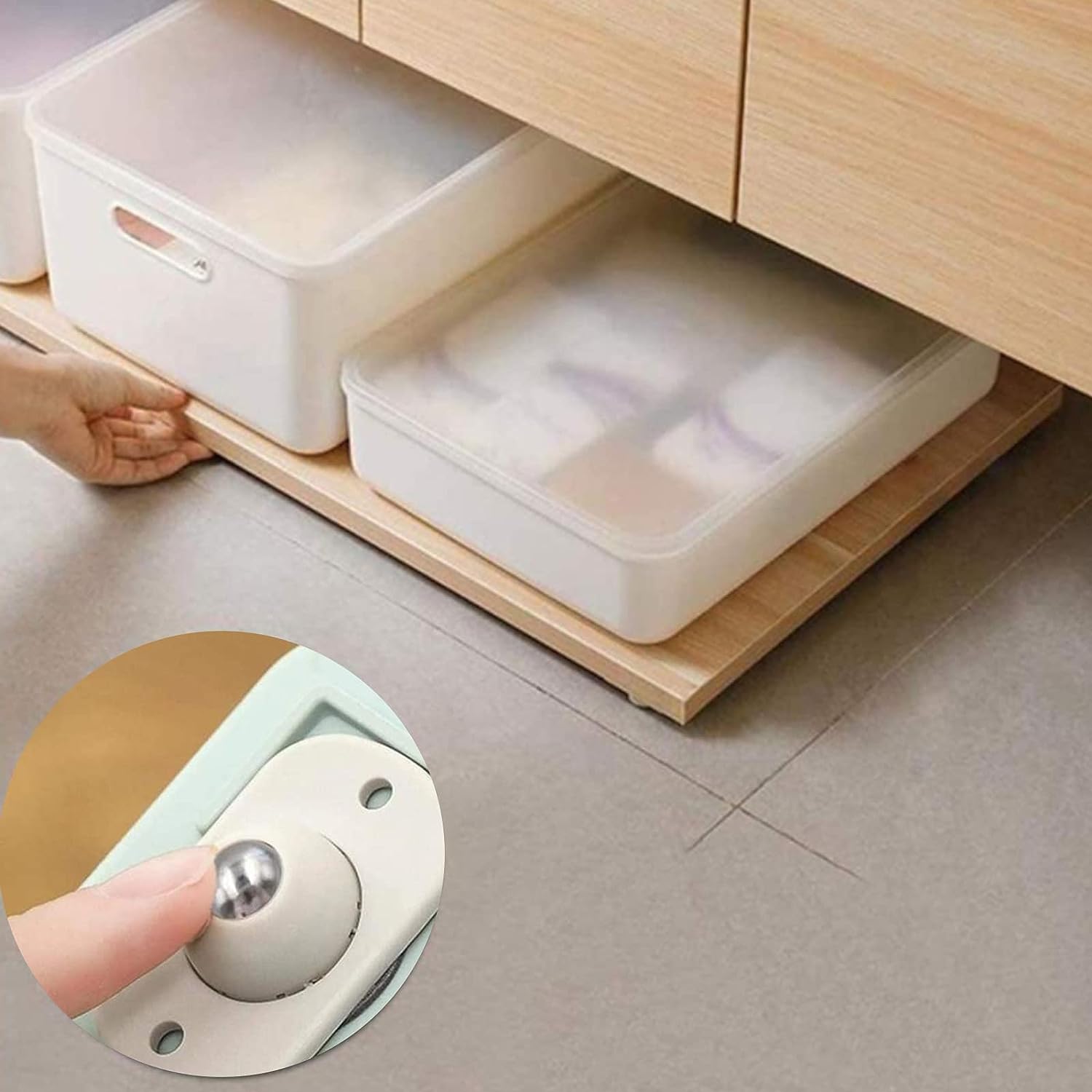 Self Adhesive Caster Wheels,Stainless Steel Mini Swivel Caster Wheels with 360 Degree Rotation Sticky Pulley for Furniture Storage Boxes