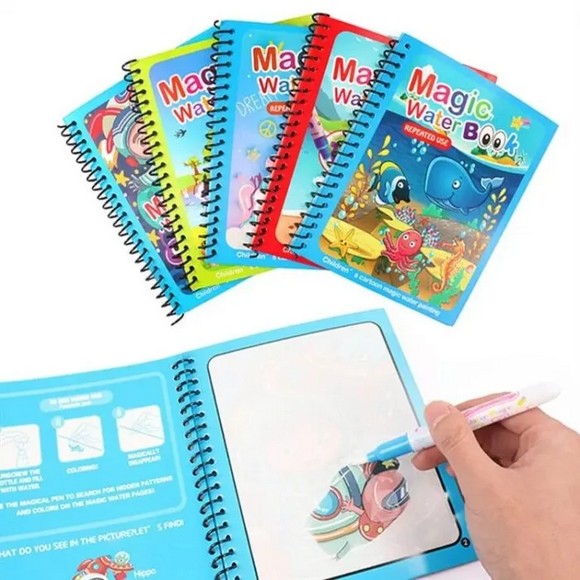 Pack of 3 Water Coloring Books for Toddlers, Water Painting Book for Toddlers, Paint with Water Book