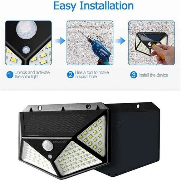 100 Leds Waterproof Solar LED Wall Light