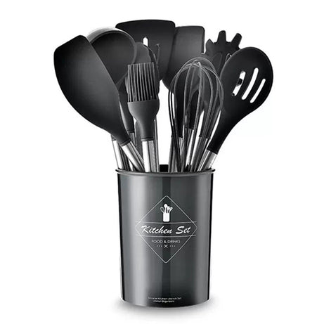12 Pcs Silicone Cooking Utensils Set With Bucket