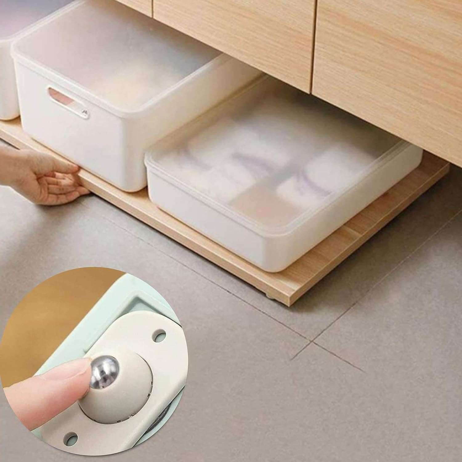 Self Adhesive Caster Wheels,Stainless Steel Mini Swivel Caster Wheels with 360 Degree Rotation Sticky Pulley for Furniture Storage Boxes