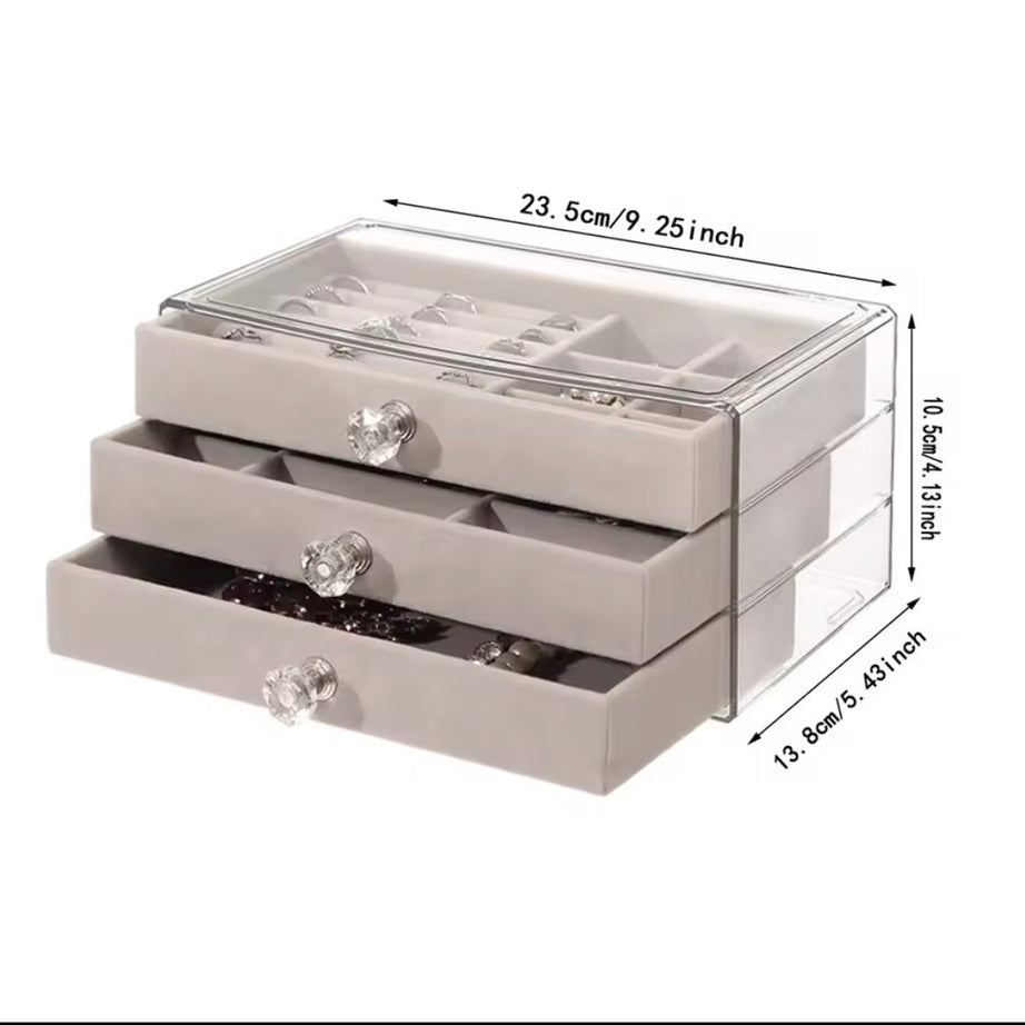 Acrylic 3 Drawer Jewelry Organizer For Earings and Bracelets