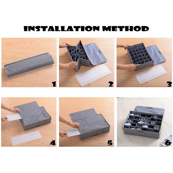 24 Grid Socks & Underwear Organizer
