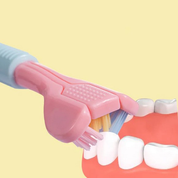 2 PCS Triple Sided Toothbrush Soft Bristles
