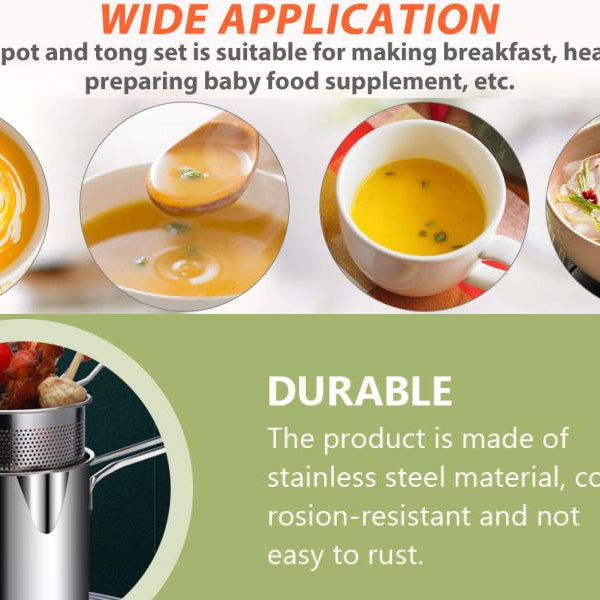 Deep Frying Strainer and Oil Basket With Fryer Tong