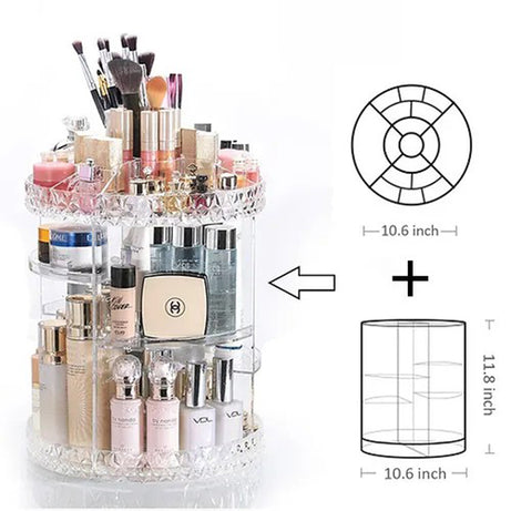 360 Acrylic Rotating Makeup Organizer