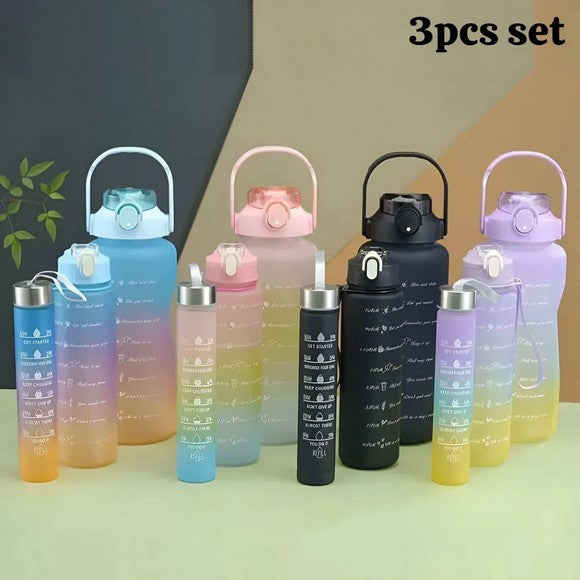 3 Pcs Motivational Water Bottle Set - Random