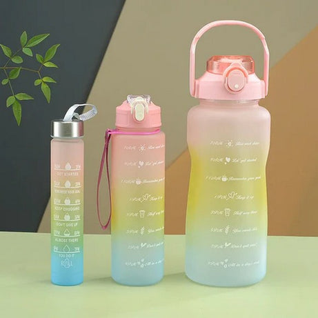3 Pcs Motivational Water Bottle Set - Random
