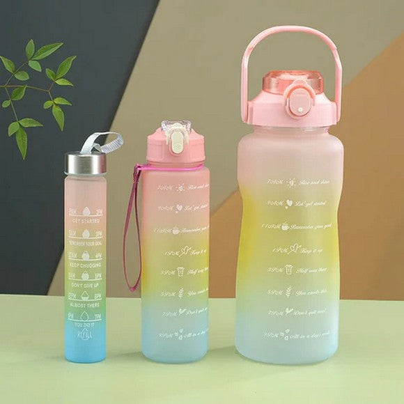 3 Pcs Motivational Water Bottle Set - Random