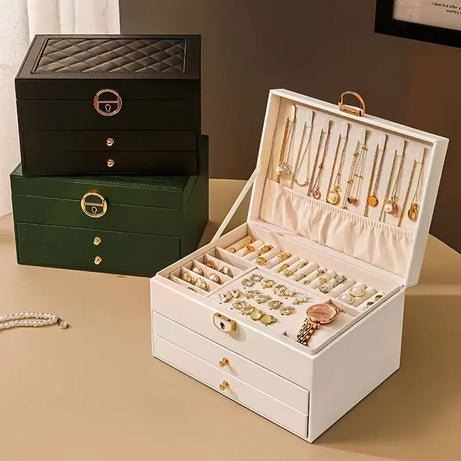 3 Tier Lockable Jewellery Organizer
