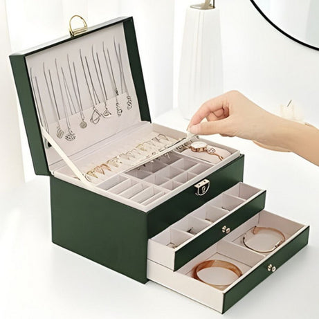 3 Tier Lockable Jewellery Organizer