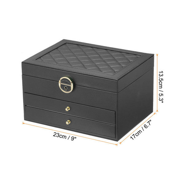 3 Tier Lockable Jewellery Organizer