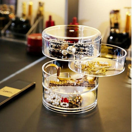 4 Layer Transparent Rotating Jewelry Box