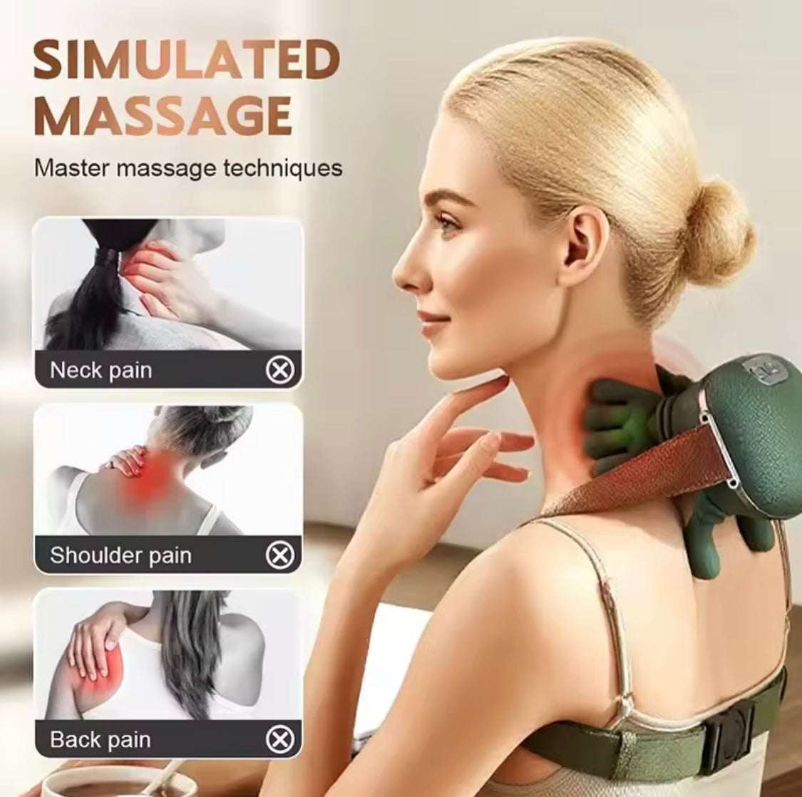 Heated Pillow Neck And Back Massager, Bionic Neck Shoulder Massager