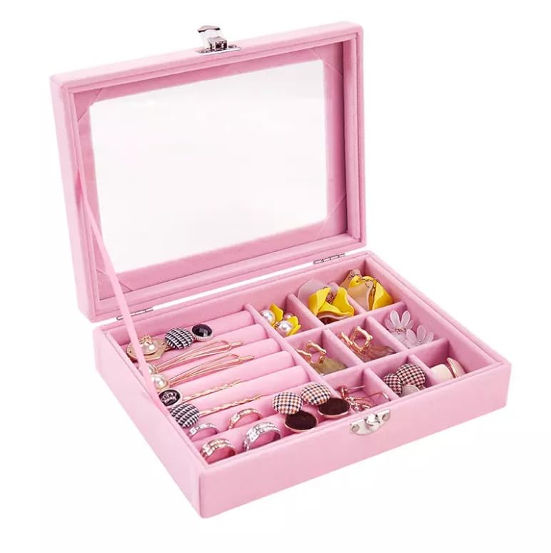 Jewelry Organizer Display Storage Box & Glass