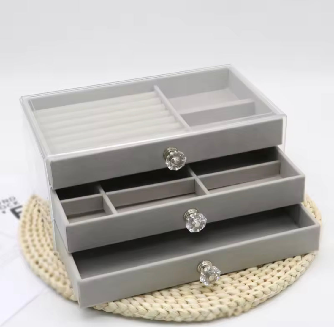 Acrylic 3 Drawer Jewelry Organizer For Earings and Bracelets
