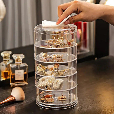 5 Layer Transparent Rotating Jewelry Box