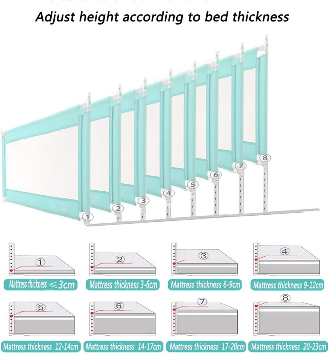 Adjustable Foldable Baby Bed Rail Guard (1 Piece)