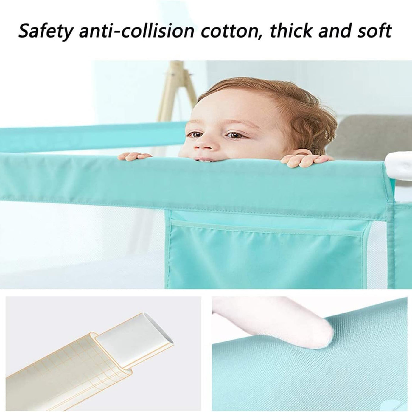 Adjustable Foldable Baby Bed Rail Guard (1 Piece)
