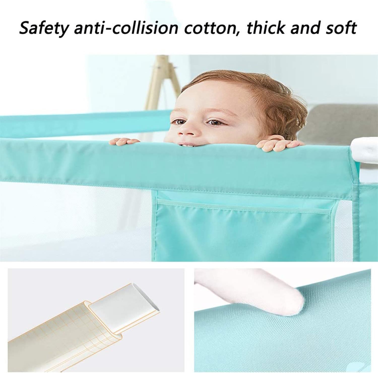 Adjustable Foldable Baby Bed Rail Guard (1 Piece)