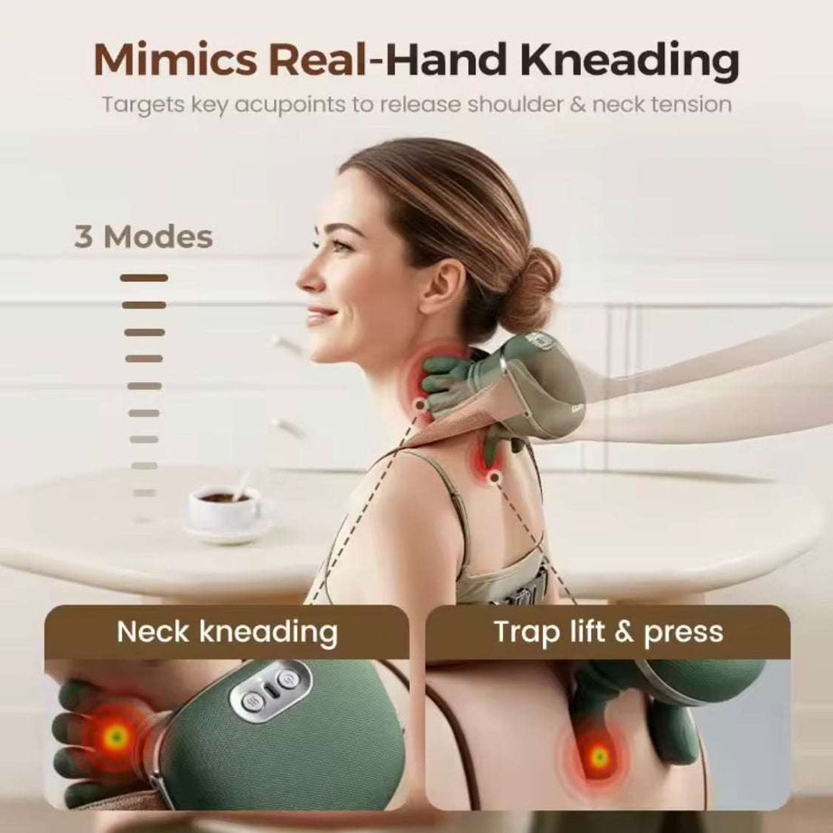 Heated Pillow Neck And Back Massager, Bionic Neck Shoulder Massager