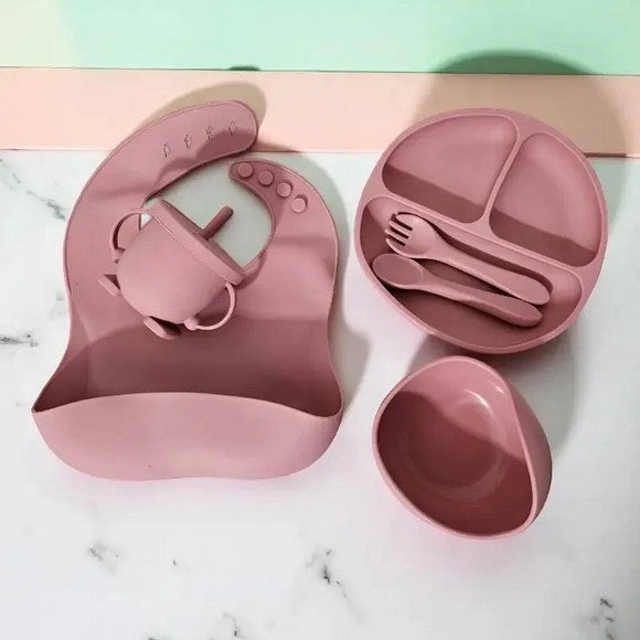 6pcs Silicone Baby Cutlery Feeding Set