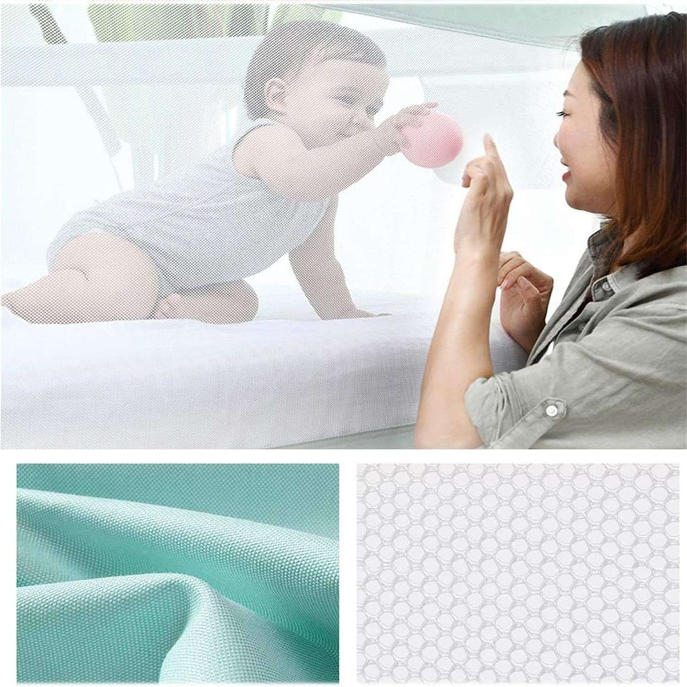 Adjustable Foldable Baby Bed Rail Guard (1 Piece)