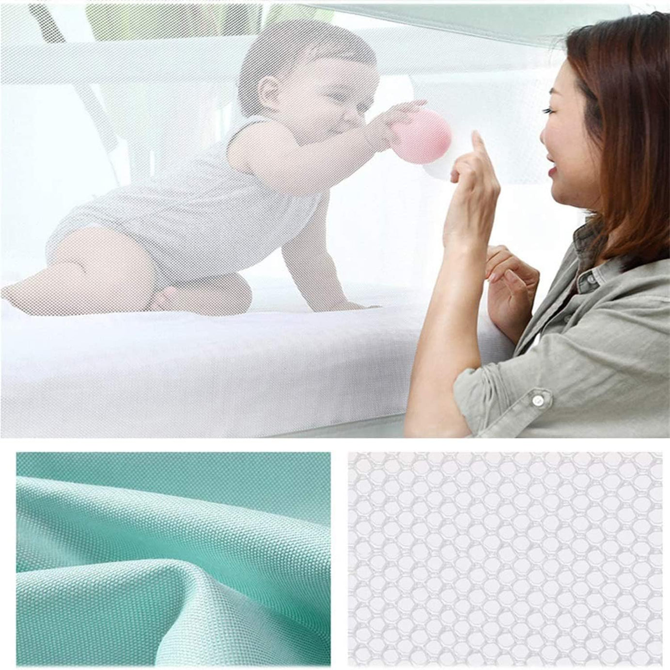 Adjustable Foldable Baby Bed Rail Guard (1 Piece)