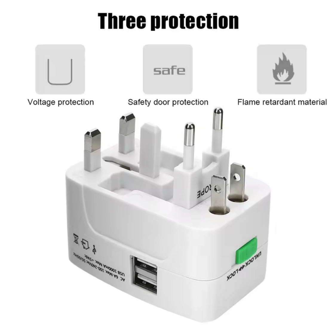 Multifunctional Electric Adapter, All In One Travel Adapter, World Travel Power Adapter