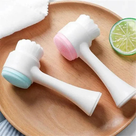 Double Sided Silicone Facial Cleanser Brush for Deep Cleansing and Exfoliation