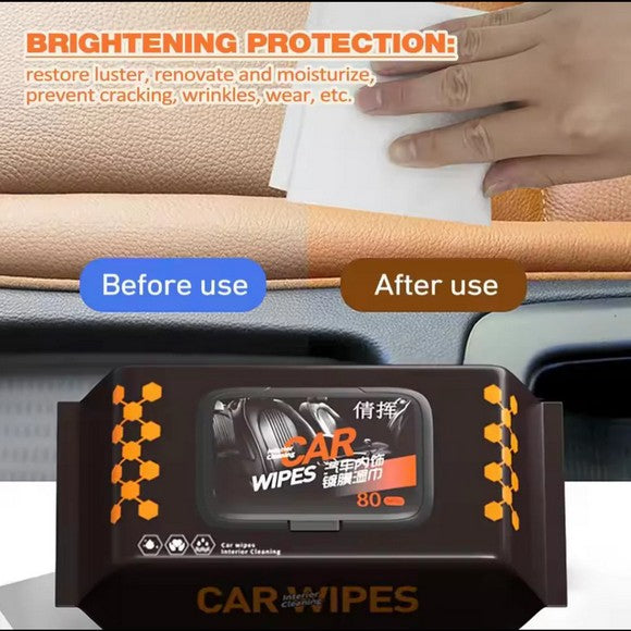 80pcs Dashboard Car Wipes