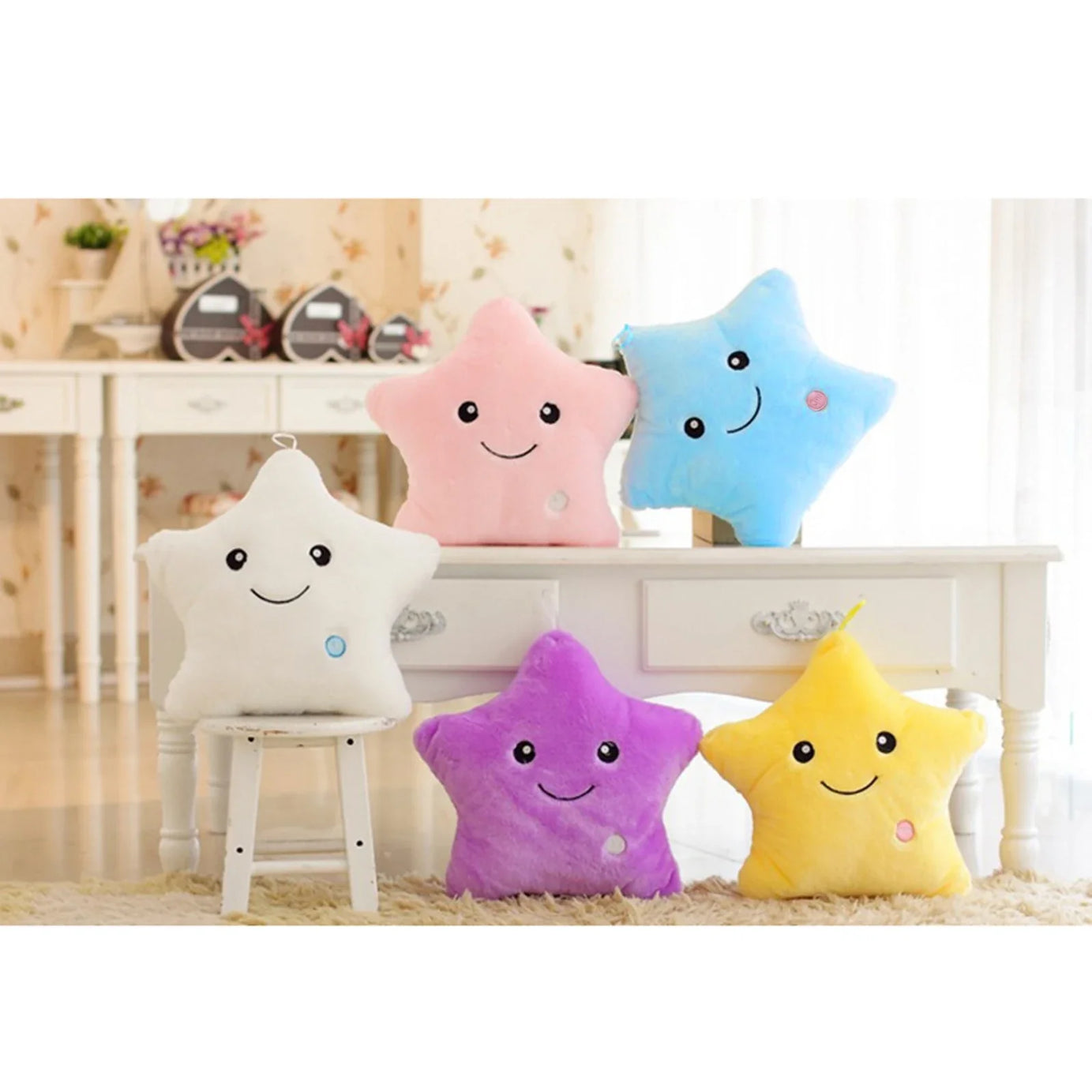 Luminous Pillow Star Cushion Colorful Glowing Pillow