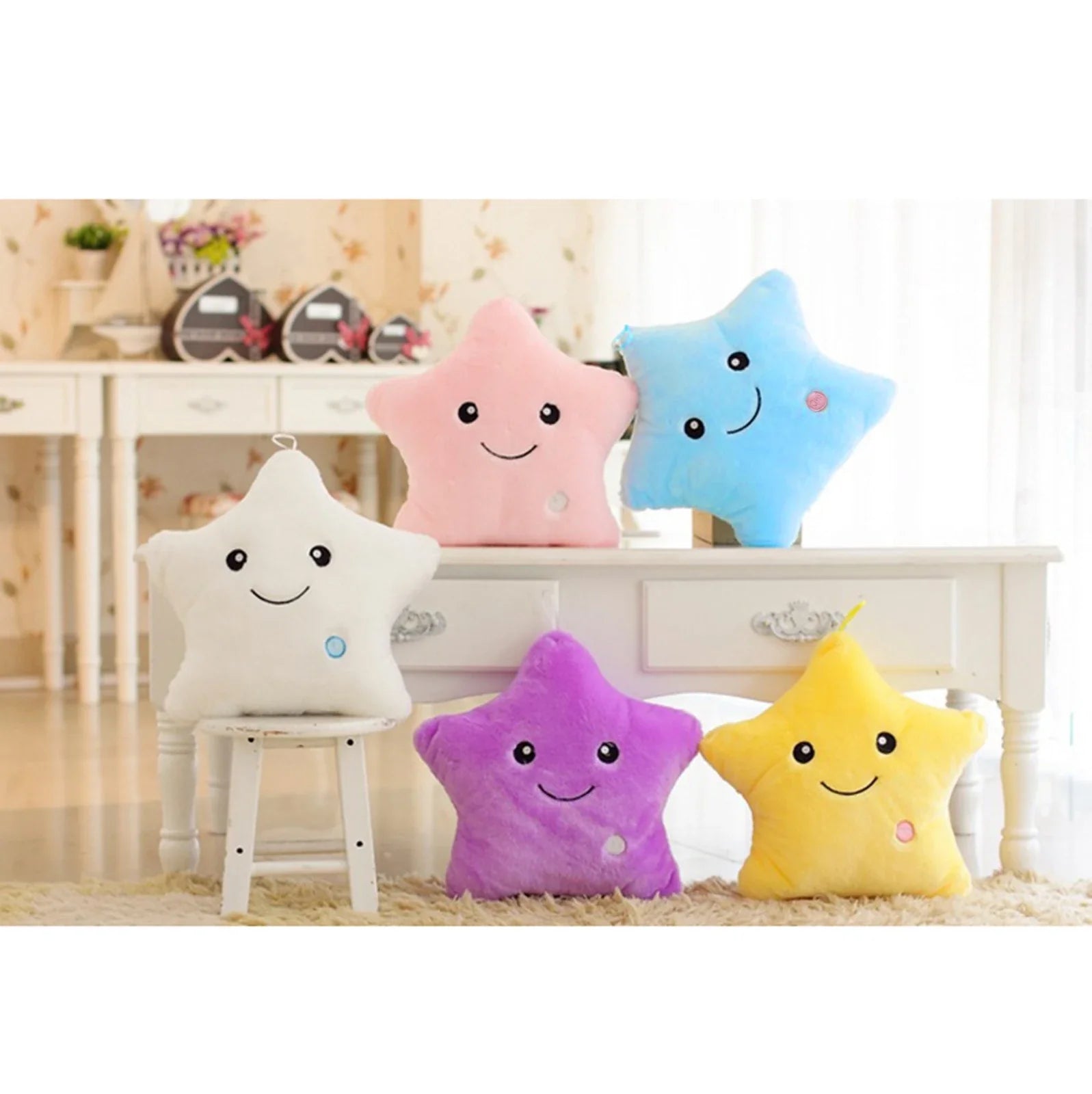 Luminous Pillow Star Cushion Colorful Glowing Pillow