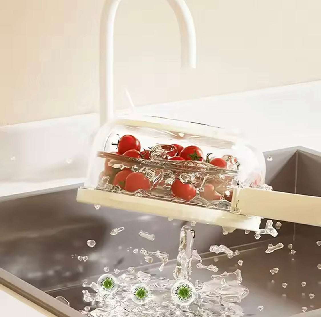 3 in 1 Drain Basket Storage Box