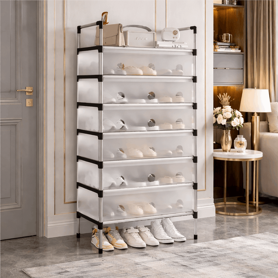 Multilayer Dustproof Shoes Rack – Spacious & Durable Organizer