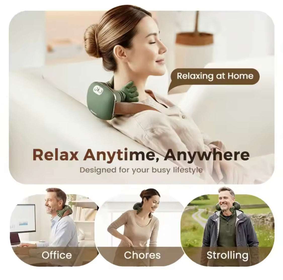 Heated Pillow Neck And Back Massager, Bionic Neck Shoulder Massager