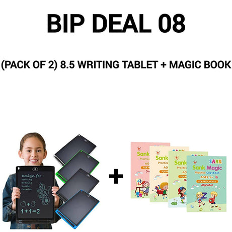 BIP DEAL 08 (Pack of 2) Writing Tablet + Magic Book