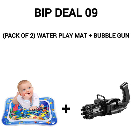 BIP DEAL 09 (Pack of 2) Water Play Mat + Bubble Gun