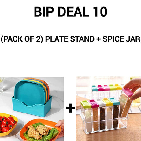 BIP DEAL 10 (Pack Of 2) 10pcs Plate Stand + Spice Jar