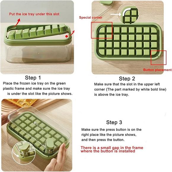 Button Press Ice Cube Tray, 31 Grids