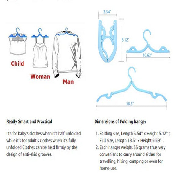 Buy 5 Portable Folding Clothes Hangers