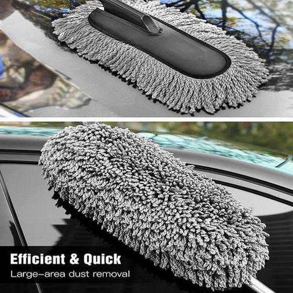 Car Duster Extendable Long Handle Microfiber Duster Exterior Scratch Free Car Cleaning Tool