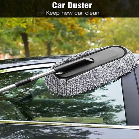 Car Duster Extendable Long Handle Microfiber Duster Exterior Scratch Free Car Cleaning Tool
