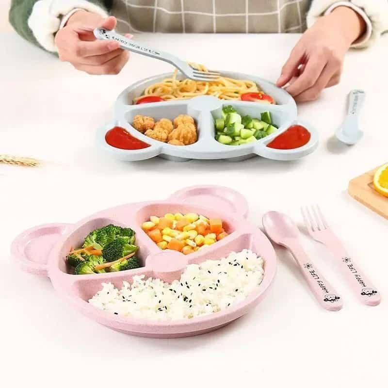 Cartoon Bear Shape Baby 5pcs Plate Set