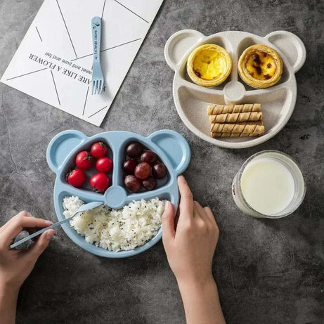 Cartoon Bear Shape Baby 5pcs Plate Set