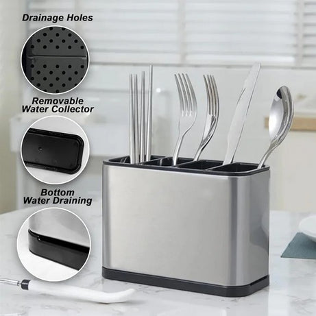 Cutlery Holder With Drainer