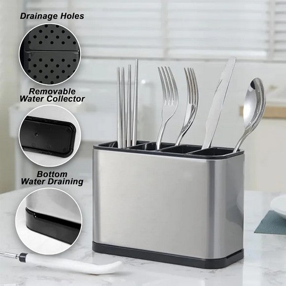 Cutlery Holder With Drainer