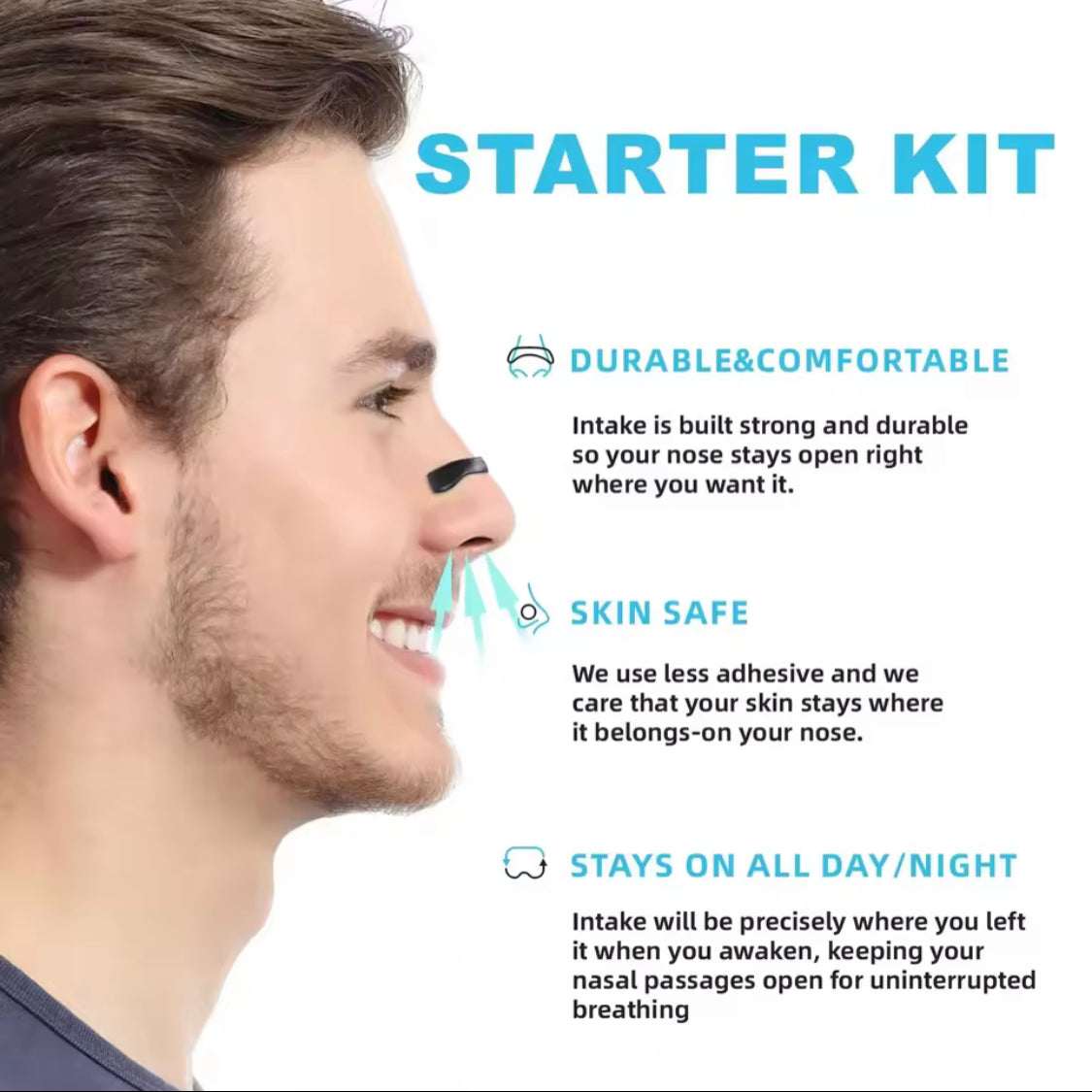 Magnetic Anti Snore Nose Clip, Nasal Breathing Dilators Starter Kit