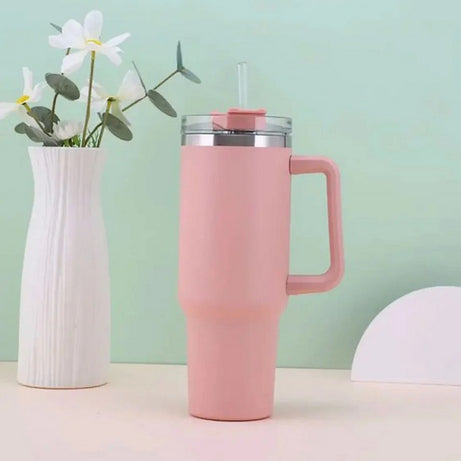 Double Wall Vacuum Tumbler with Lid Straw
