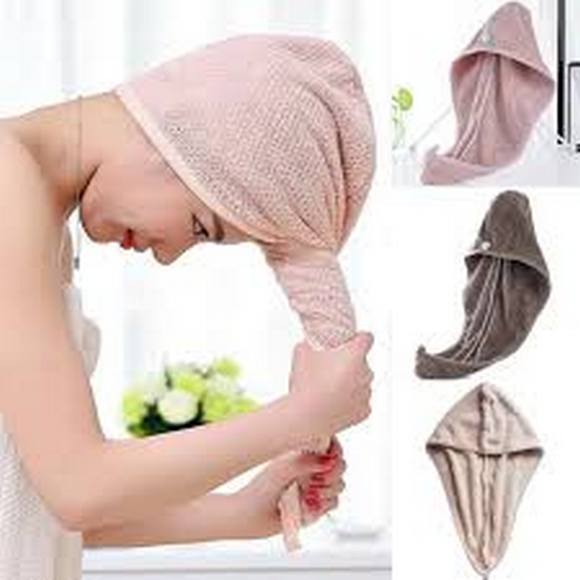 Pack of 4 Hair Dryer Cap Towel